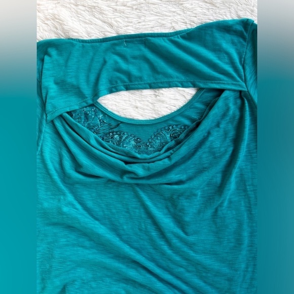 blue rose embellished short sleeve top size XXL - Picture 10 of 16